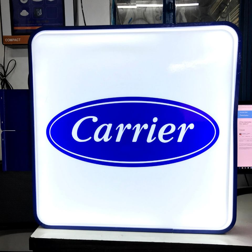 pbs prachar bharat rectangular led light flange matel frame flange with in build logo print.